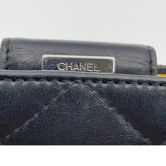 Authentic CHANEL Chanel Black Leather Coco Mark W/Box - Picture 4 of 13
